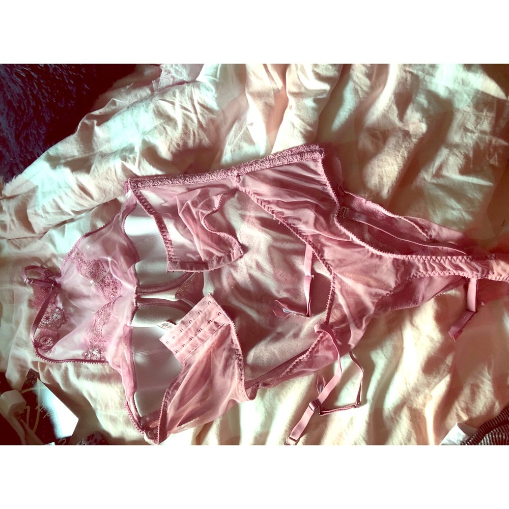 pink lace lingerie